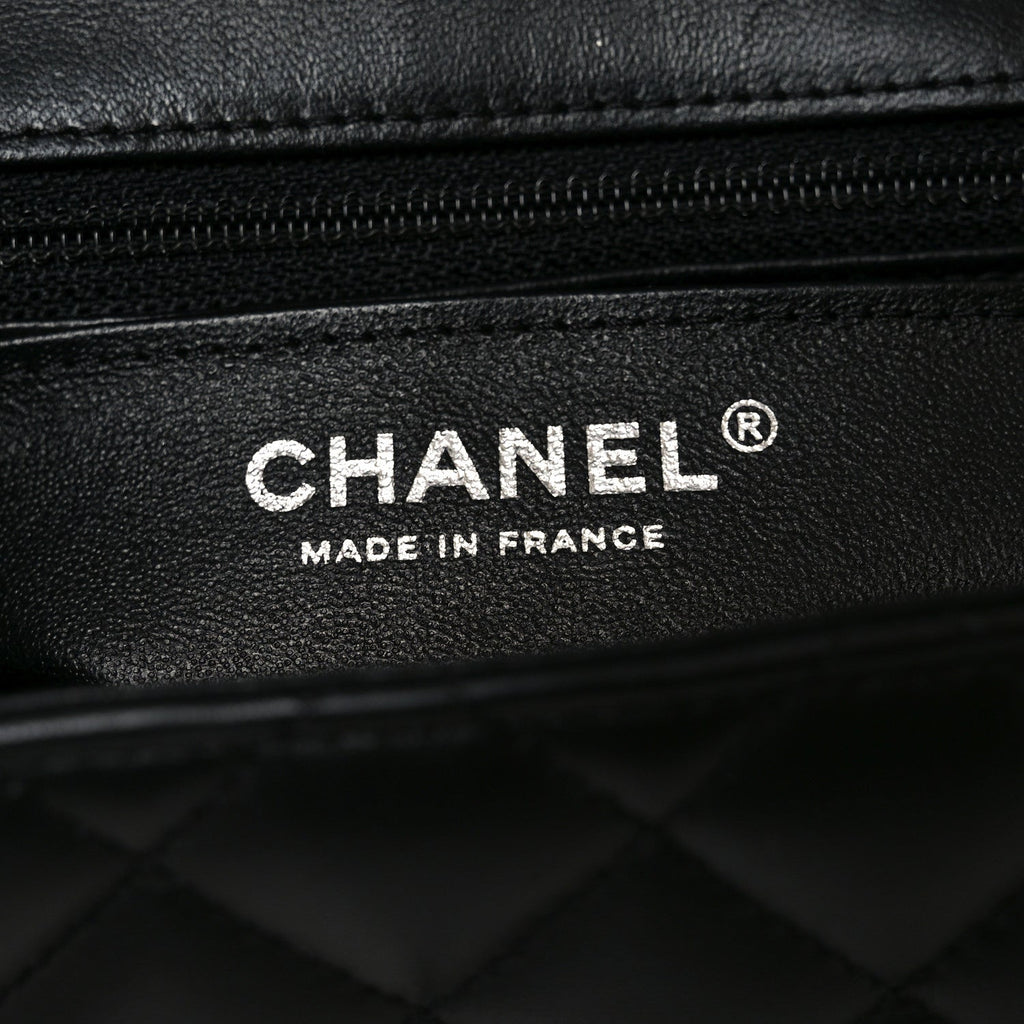 Chanel Lambskin Quilted Mini Square Flap So Black