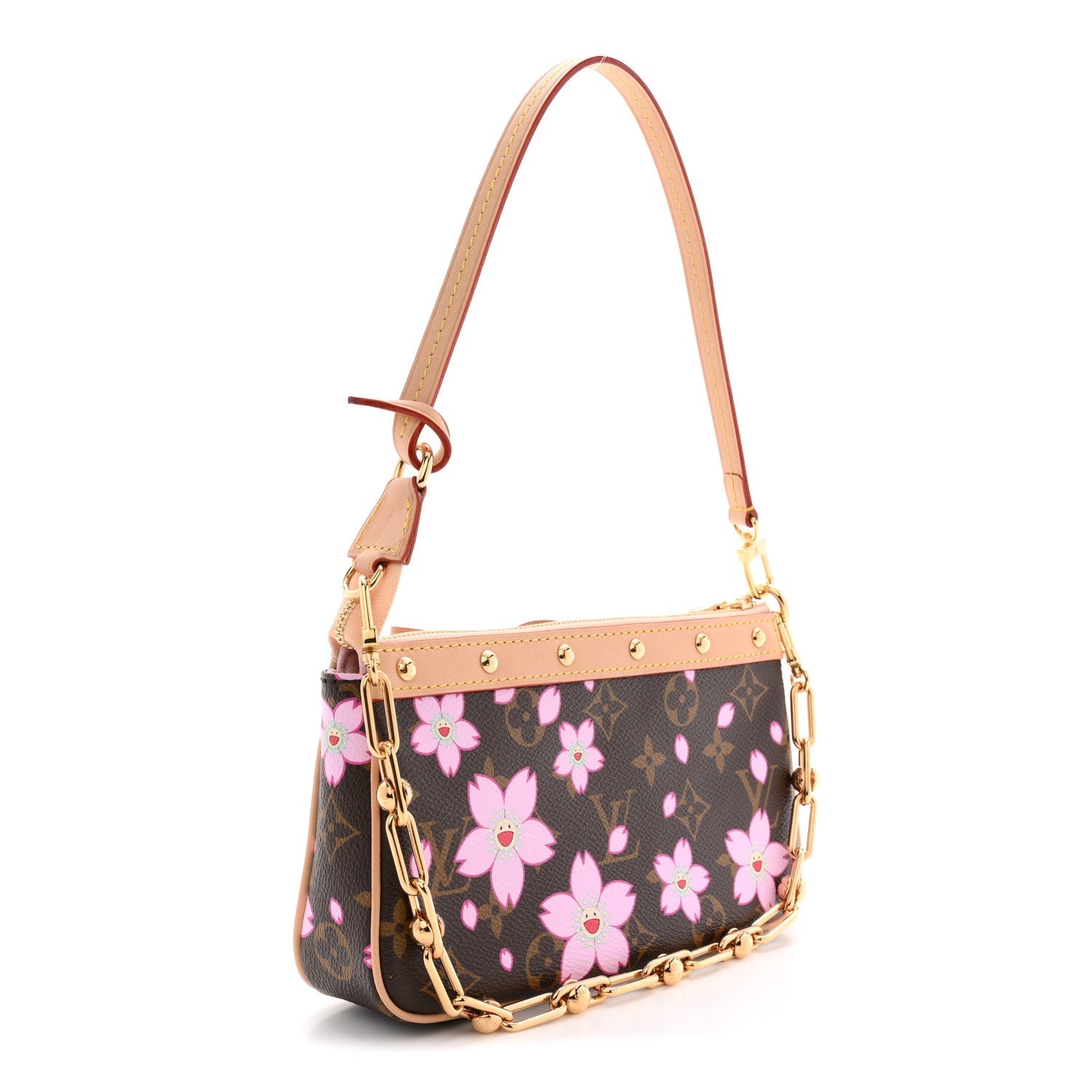 Louis Vuitton LV X TM Monogram Pochette Accessories Sakura Brown