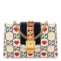 Gucci Textured Calfskin Valentine's Day Super Mini Sylvie Chain Shoulder Bag Ivory