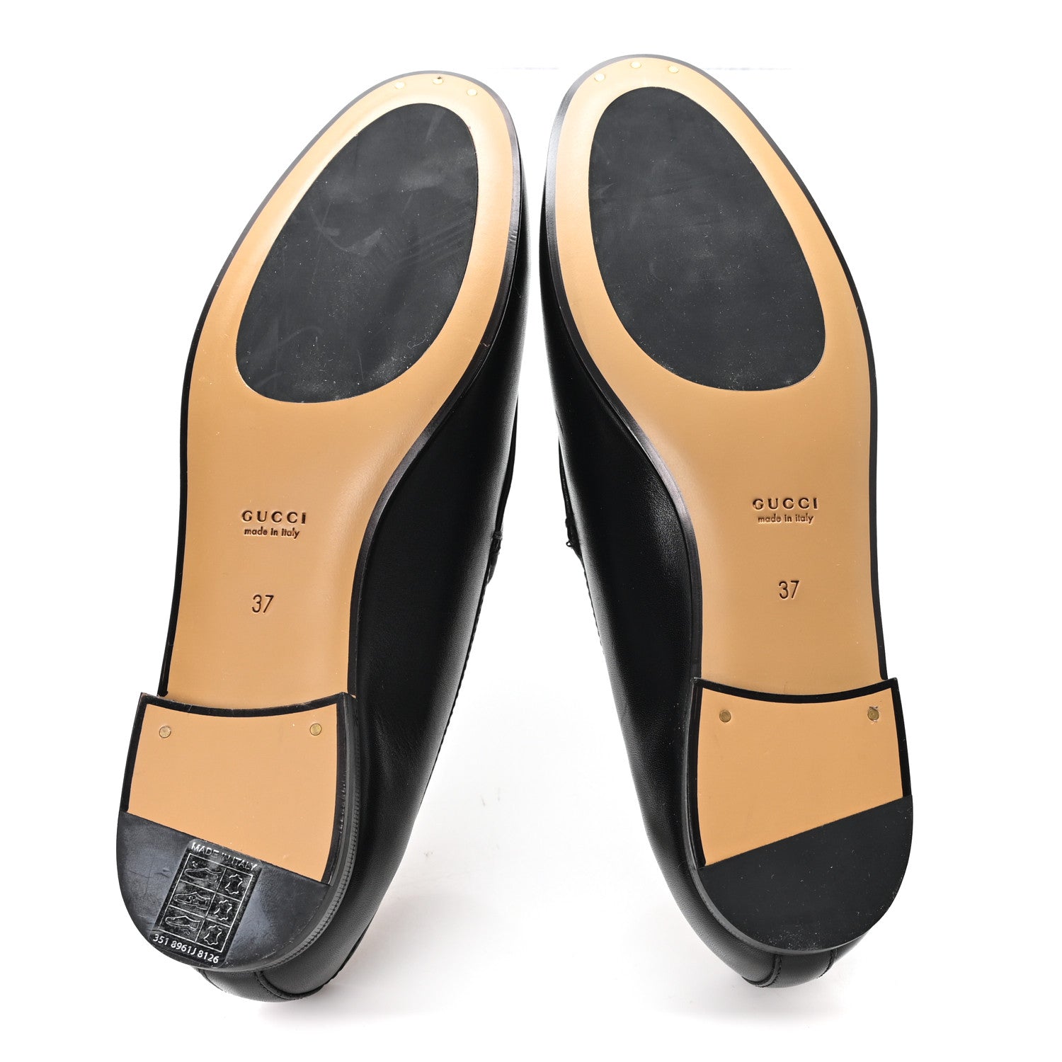 Gucci Betis Glamour Calfskin Womens Jordaan Loafers 37 Black