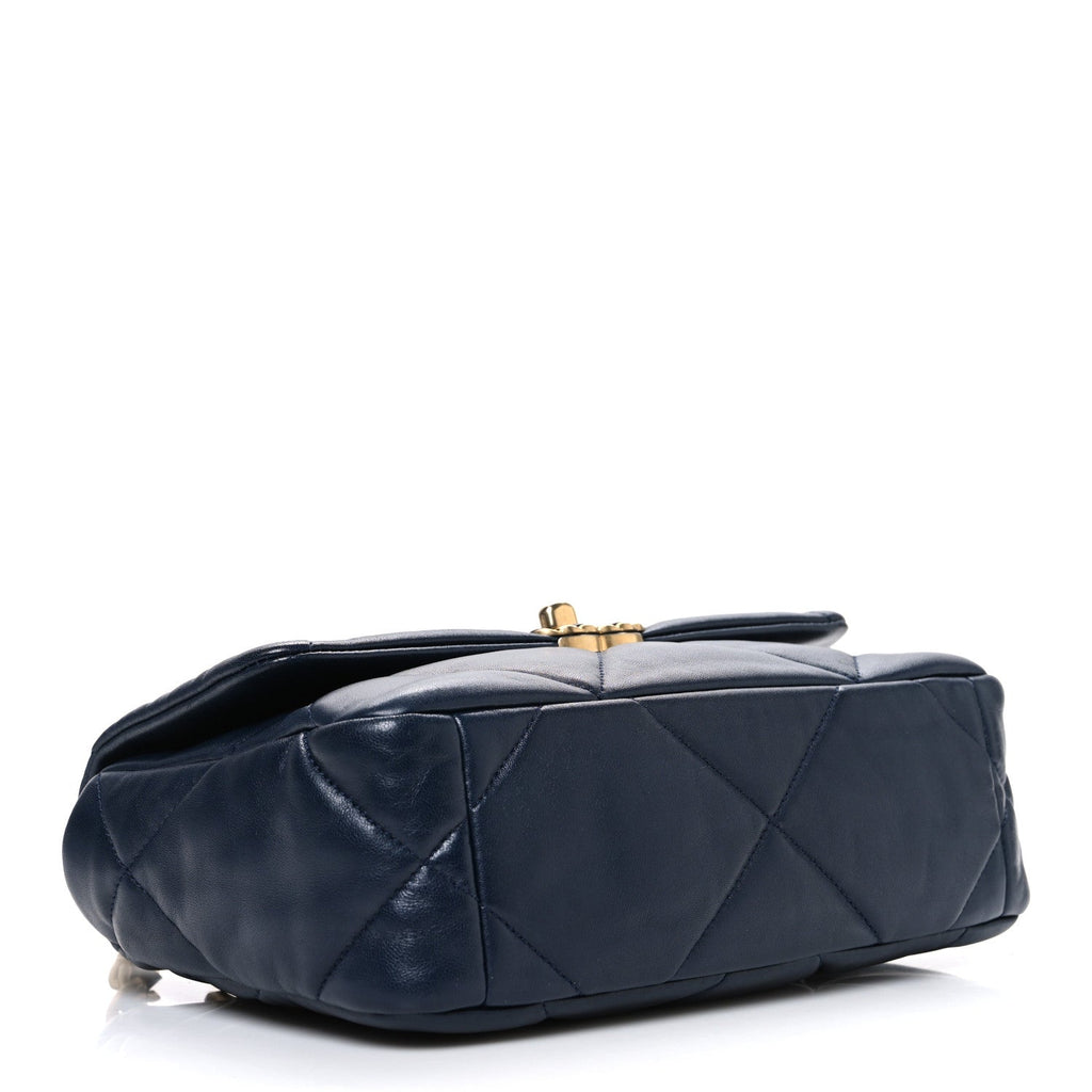 Chanel Lambskin Quilted Medium Chanel 19 Flap Navy Blue