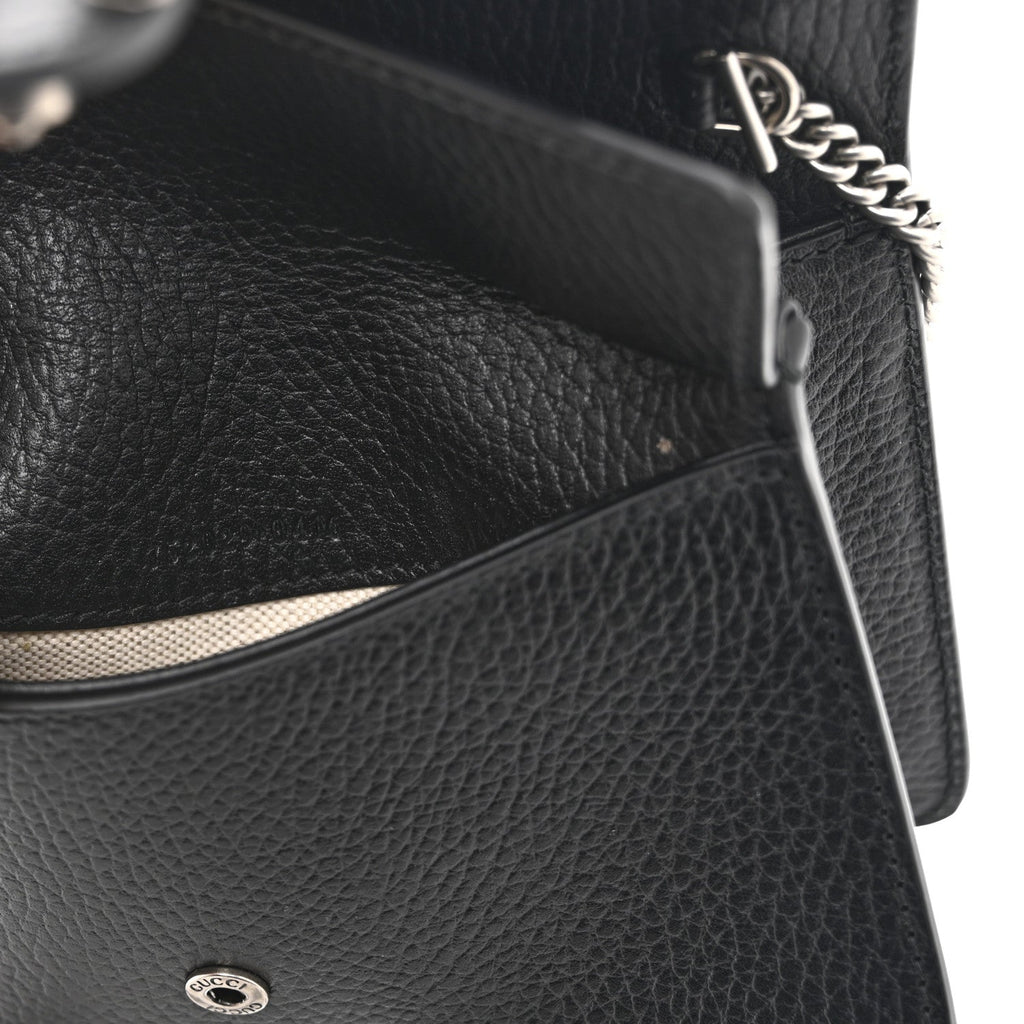 Gucci Dollar Calfskin Crystal Mini Dionysus Top Handle Bag Black Crystal
