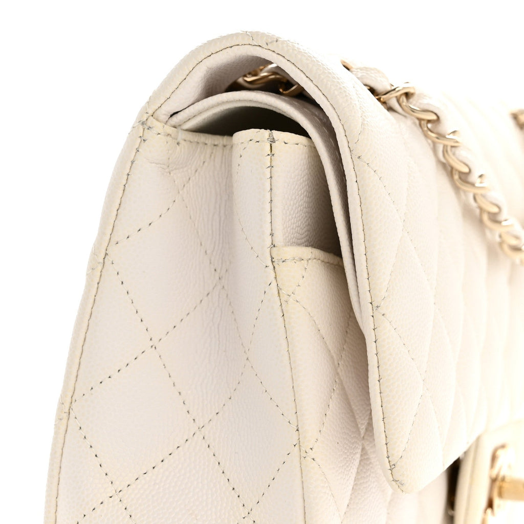 Chanel Caviar Quilted Medium Double Flap White