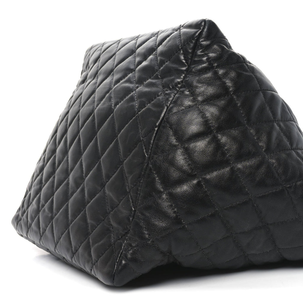 Chanel Lambskin Quilted Week End on Mars Tote Black