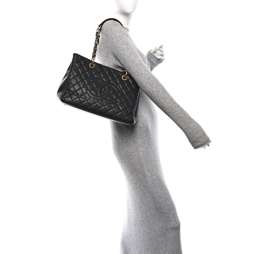 Chanel Caviar Quilted Grand Shopping Tote GST Black