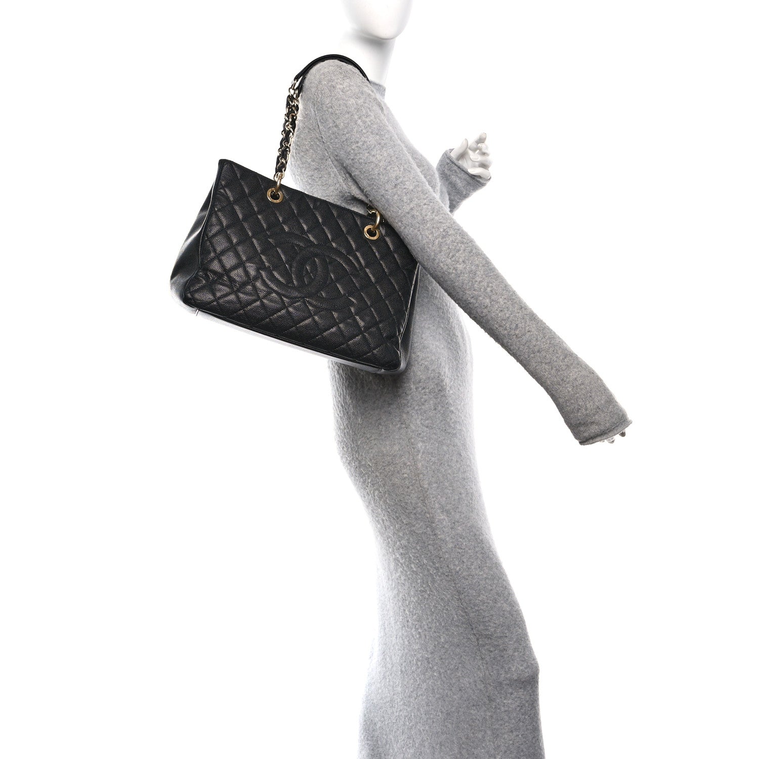 Chanel Caviar Quilted Grand Shopping Tote GST Black