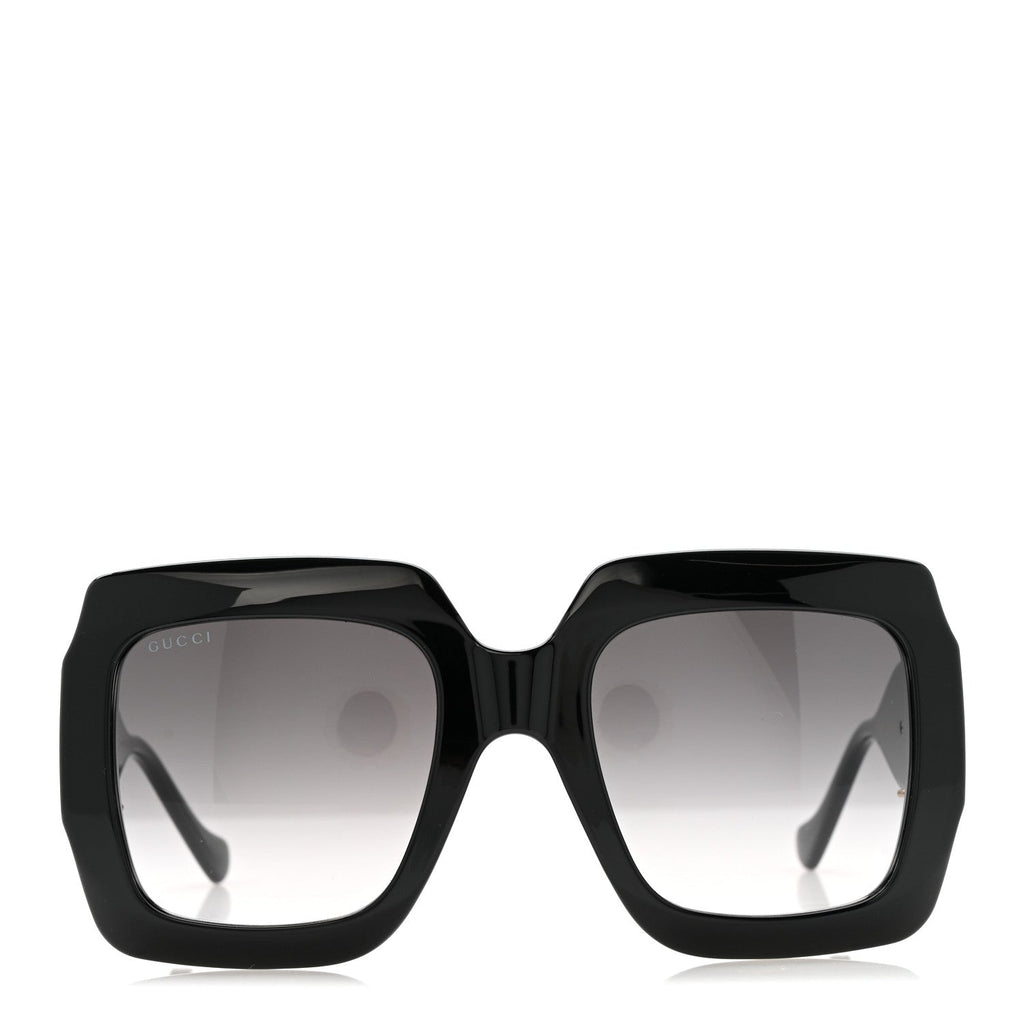 Gucci Acetate Square Frame Chain Sunglasses GG1022S Black