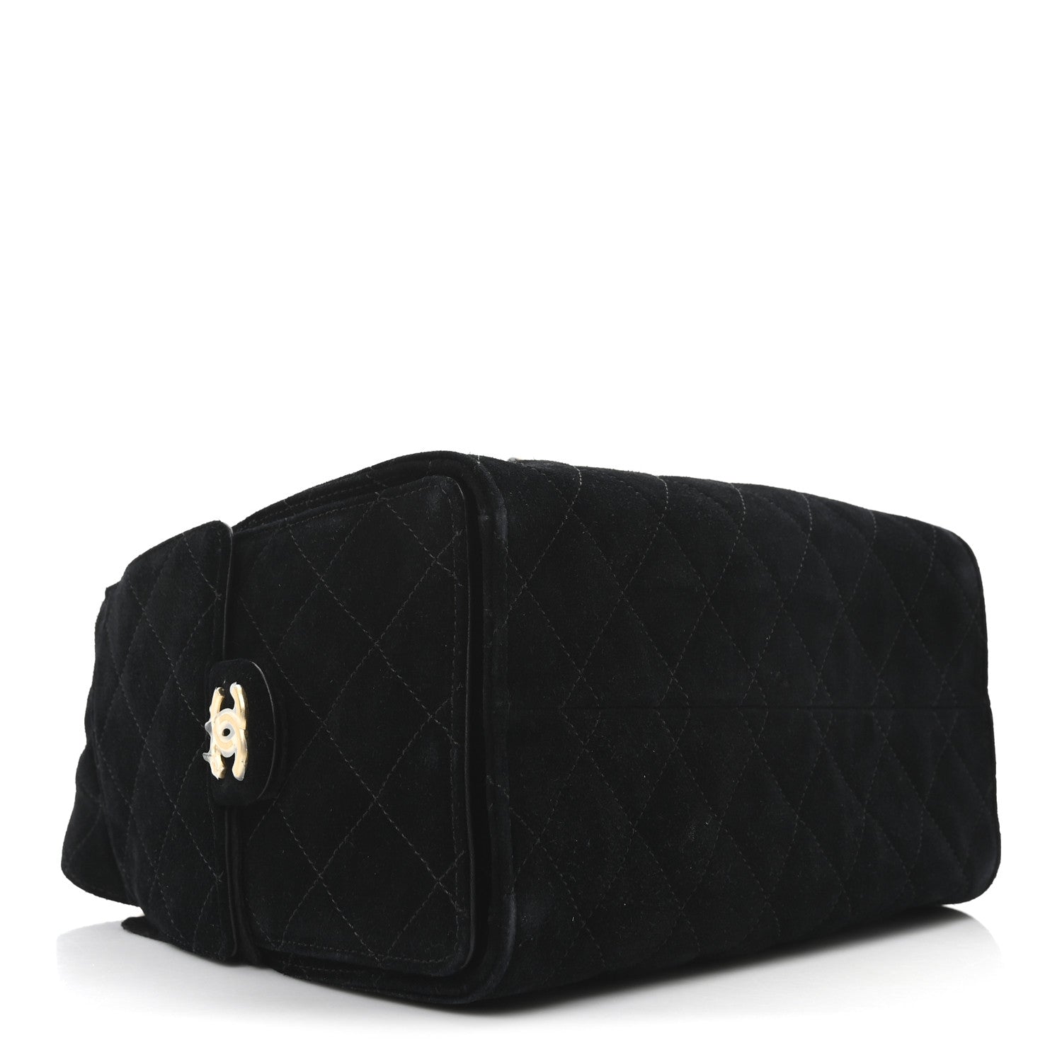 Chanel Suede Quilted Small Chanel 25 Handbag Black