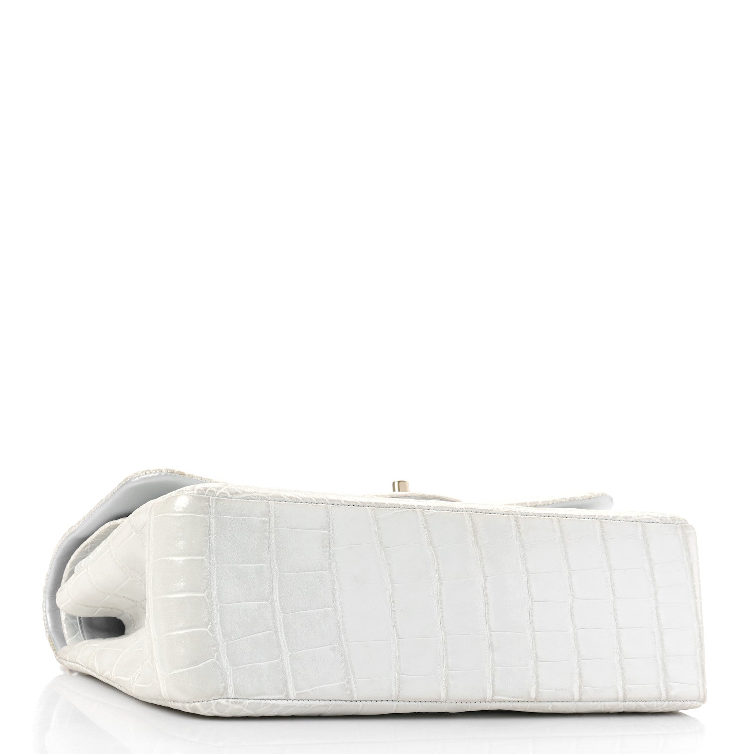 Chanel Iridescent Alligator Jumbo Double Flap Light Grey
