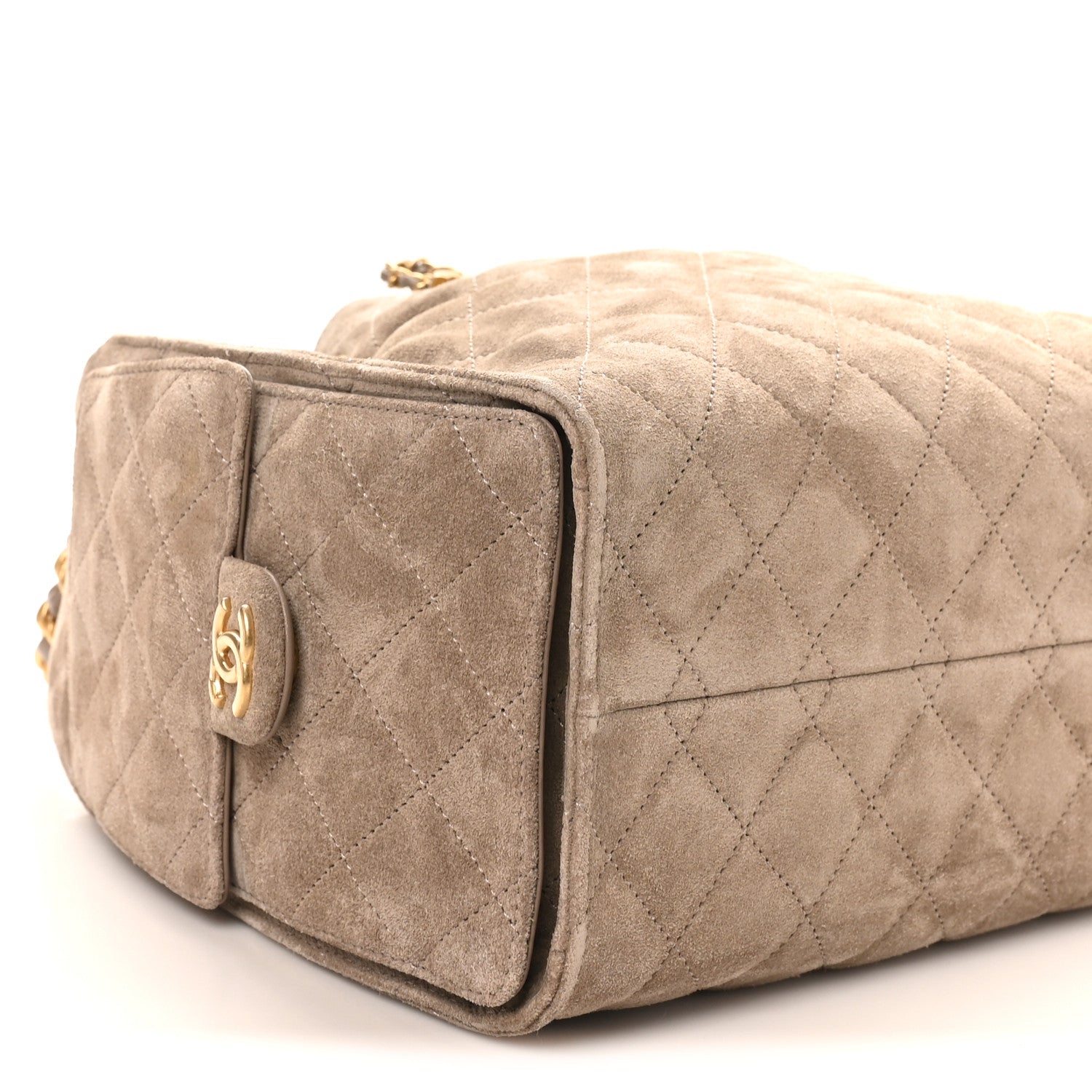 Chanel Suede Quilted Small Chanel 25 Handbag Dark Grey