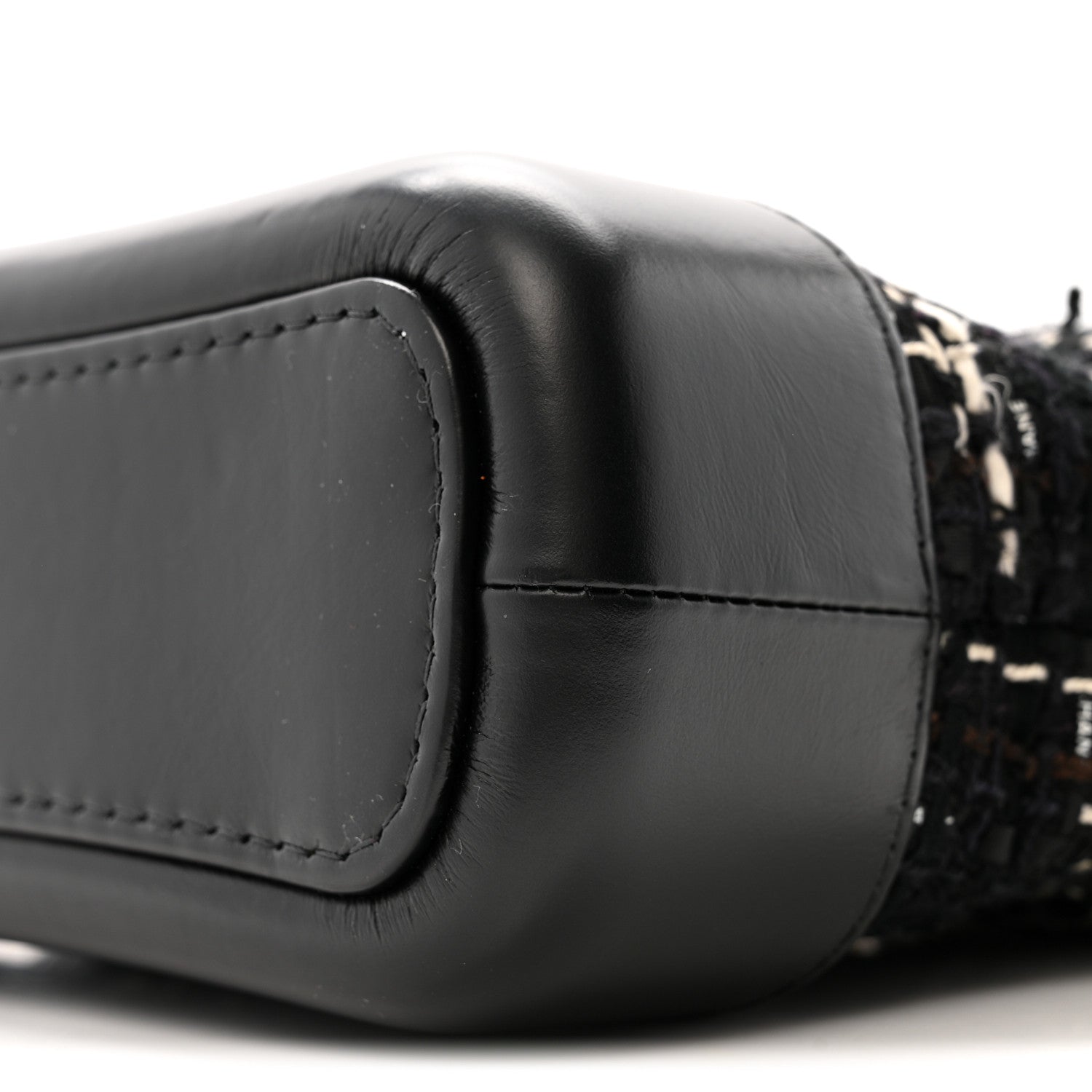 Chanel Tweed Calfskin Small Gabrielle Hobo Black White