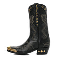 Louis Vuitton Calfskin LV Texan Mens Rider Boots 7.5 Black Gold