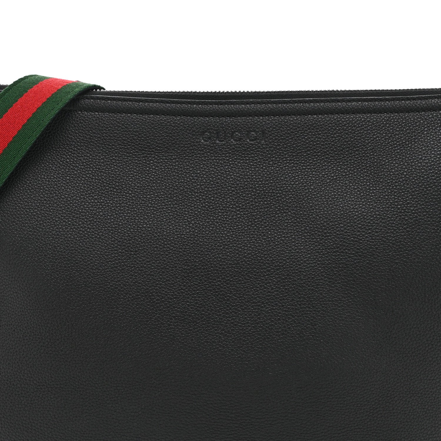 Gucci Calfskin Emblem Shoulder Bag Black