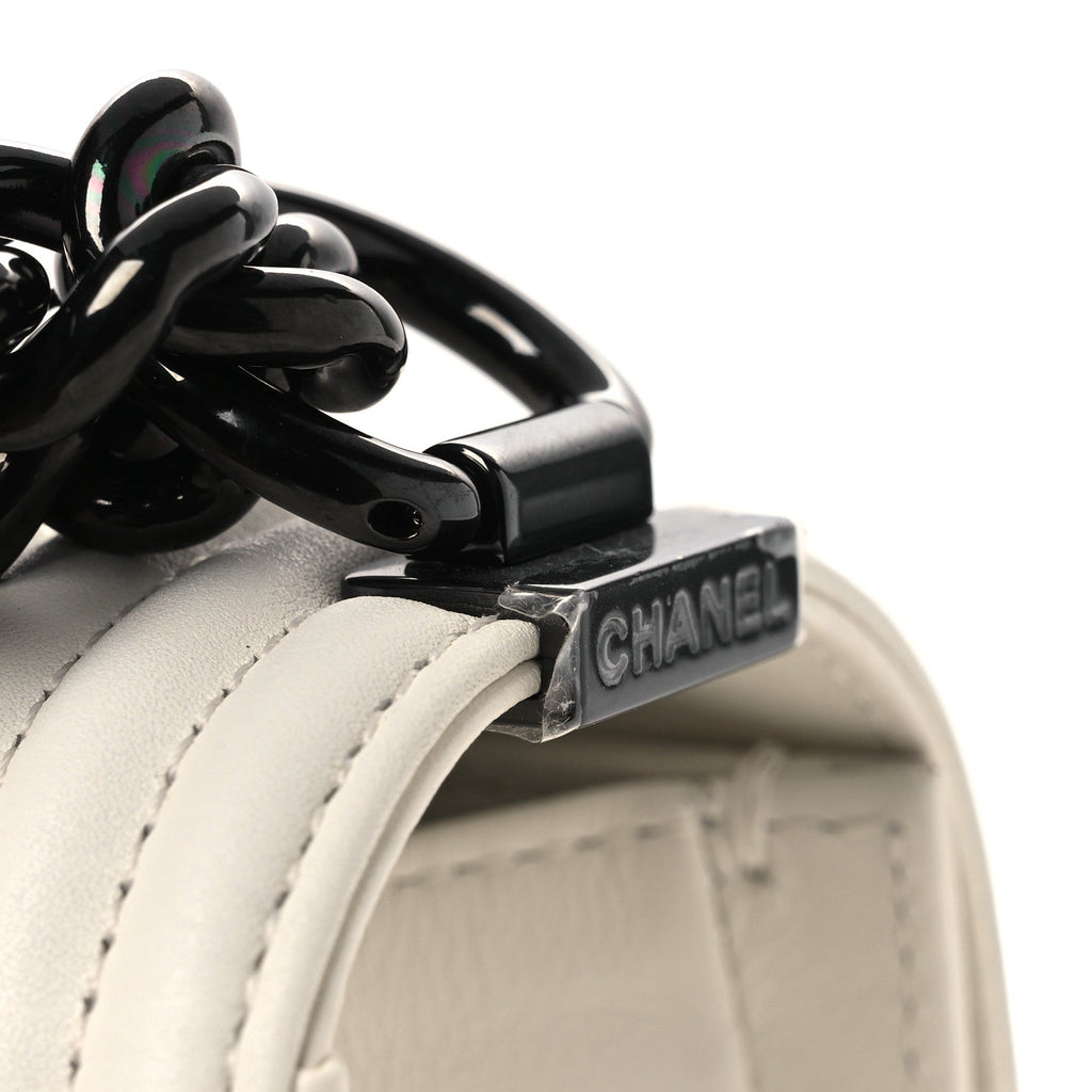 Chanel Calfskin Quilted Medium Boy Flap White