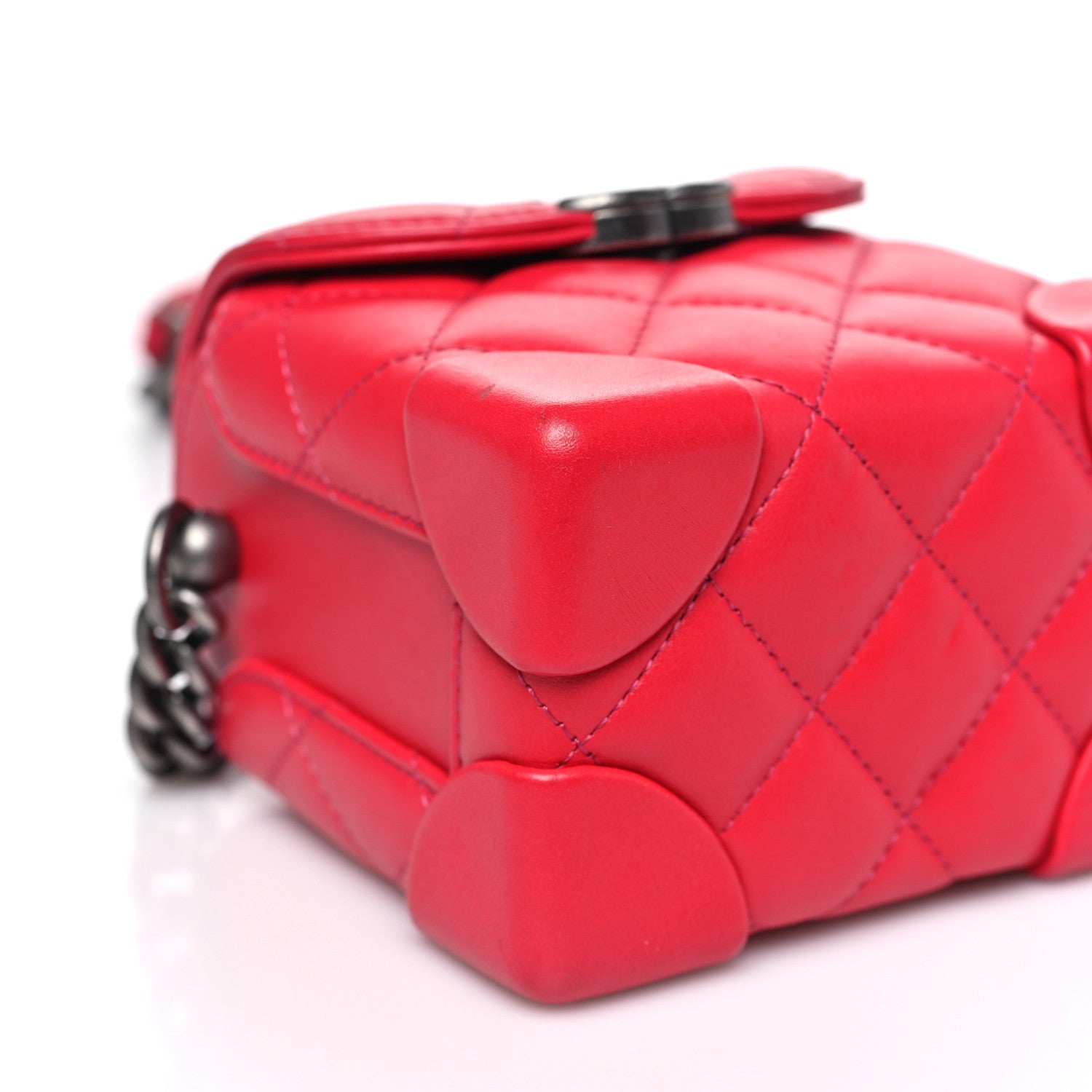 Chanel Lambskin Quilted Trunk Bag Pink