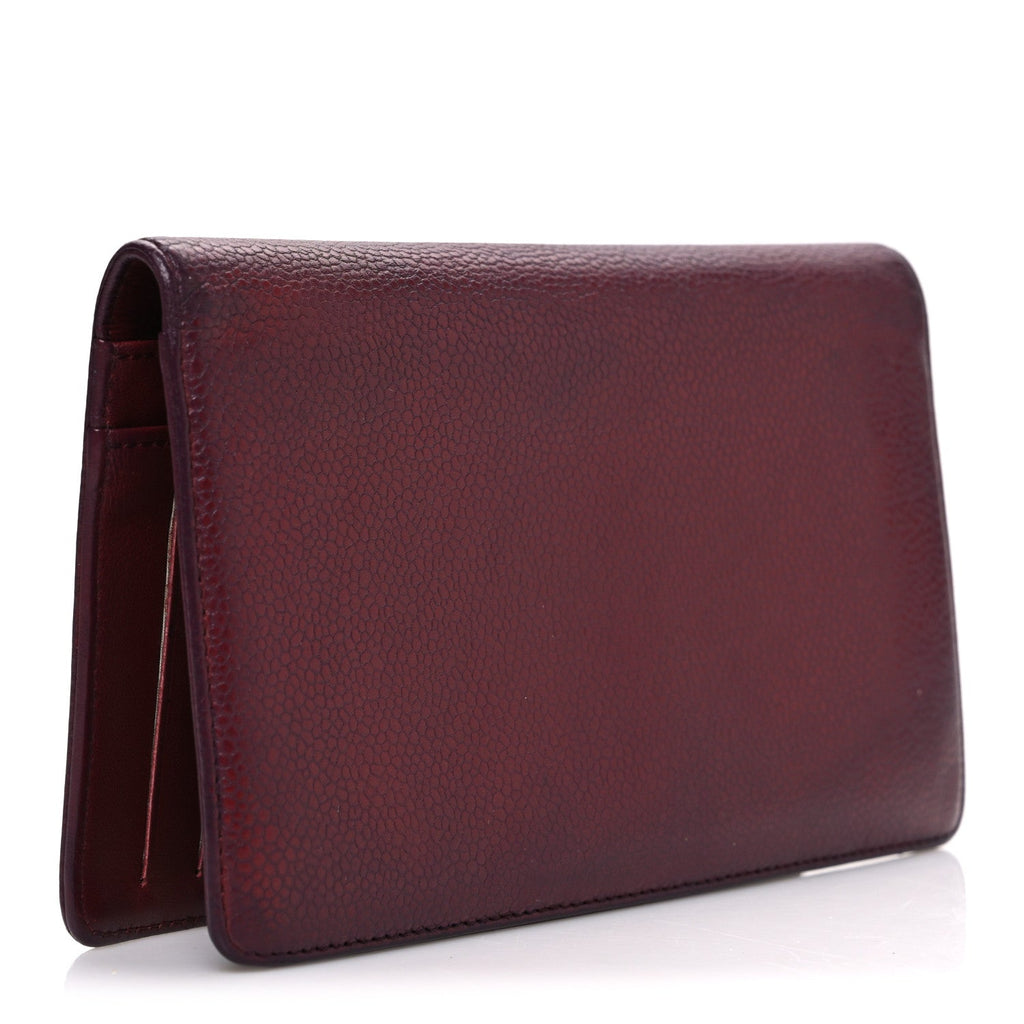 Caviar Timeless CC Yen Wallet Burgundy