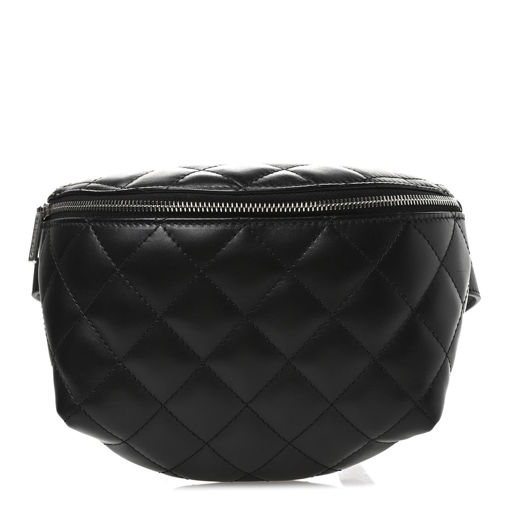 Chanel Calfskin Quilted Waist Belt Bag Black