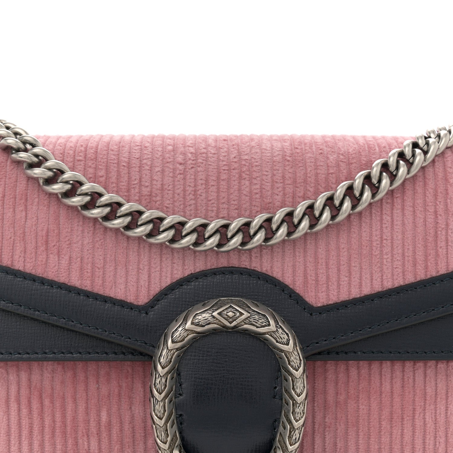 Gucci Lanzo Stretch Cord Azalea Calfskin Small Dionysus Shoulder Bag Pink Blue