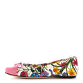 Gucci Sepang Flora Faded Canvas GG Marmont Ballerina Flats 38.5 White Multicolor Knit Rose