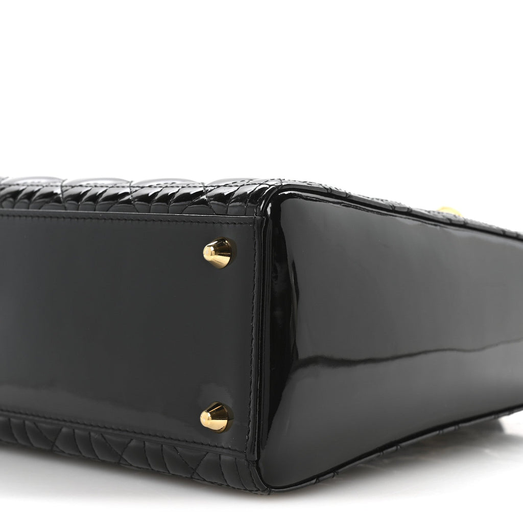 Christian Dior Patent Cannage Large Lady Dior Black