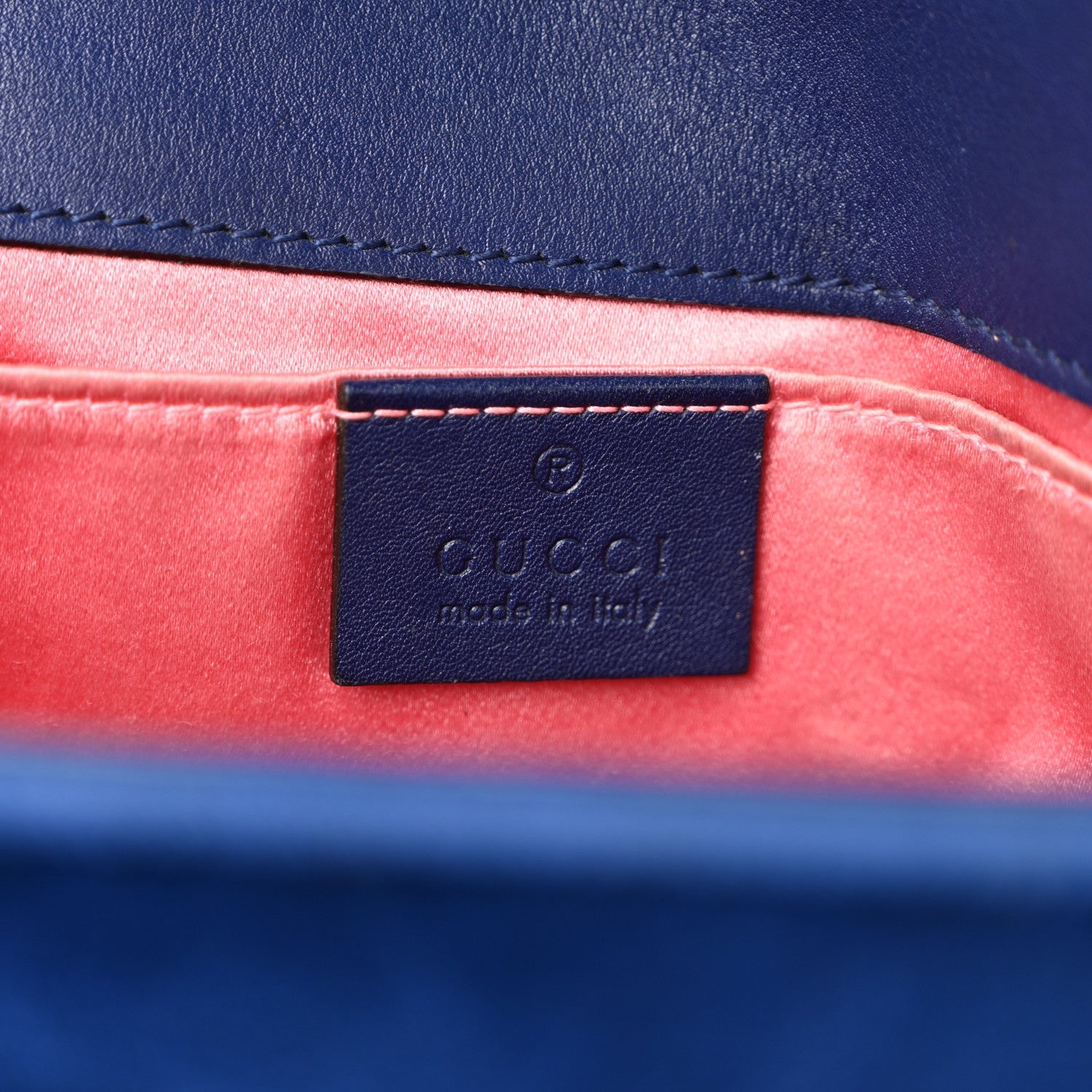 Gucci Velvet Matelasse Mini GG Marmont Shoulder Bag Cobalt Blue