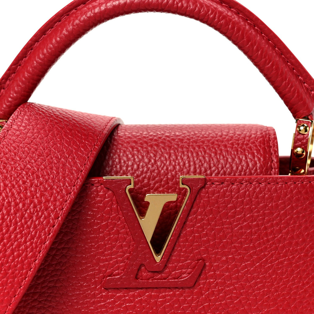 Louis Vuitton Taurillon Mini Capucines Scarlet