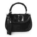 Gucci Pony Hair New Bamboo Medium Top Handle Bag Black