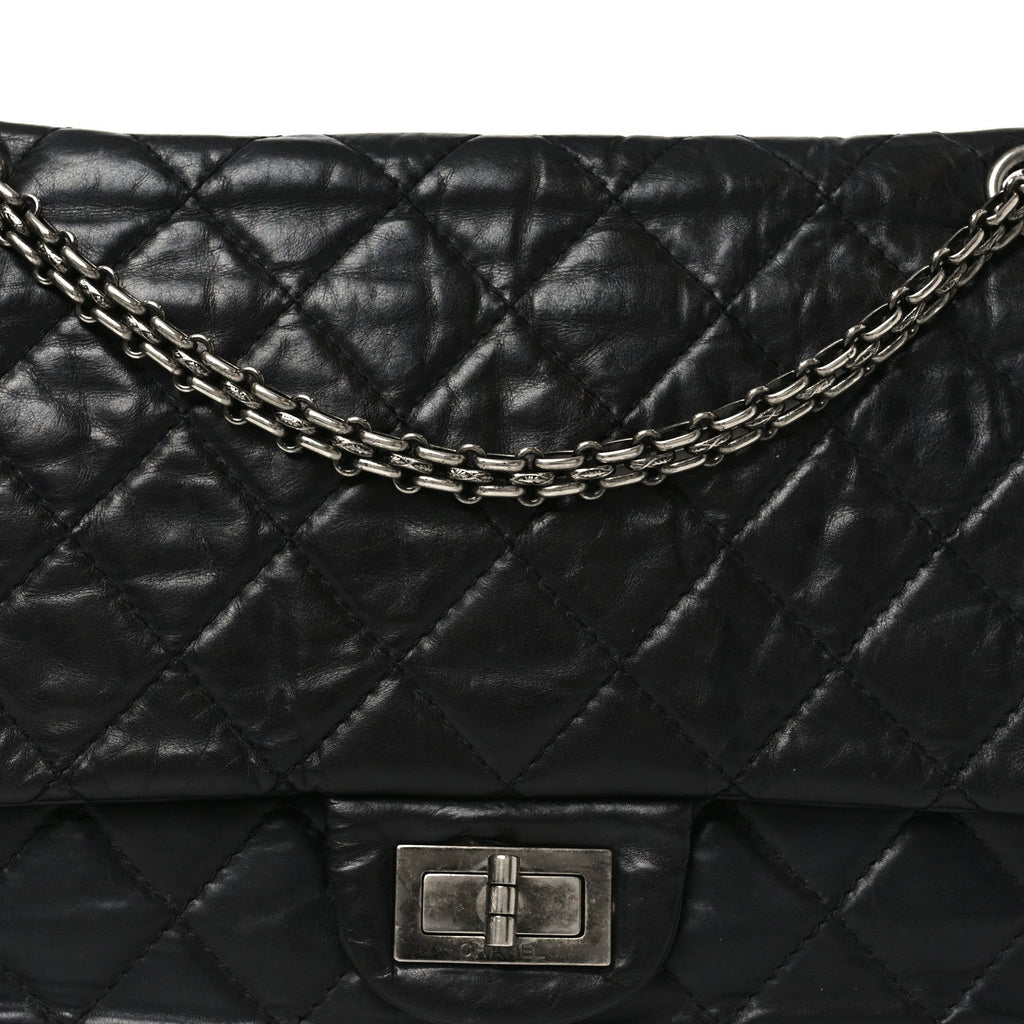 Chanel Aged Calfskin Quilted 2.55 Reissue 226 Flap Black