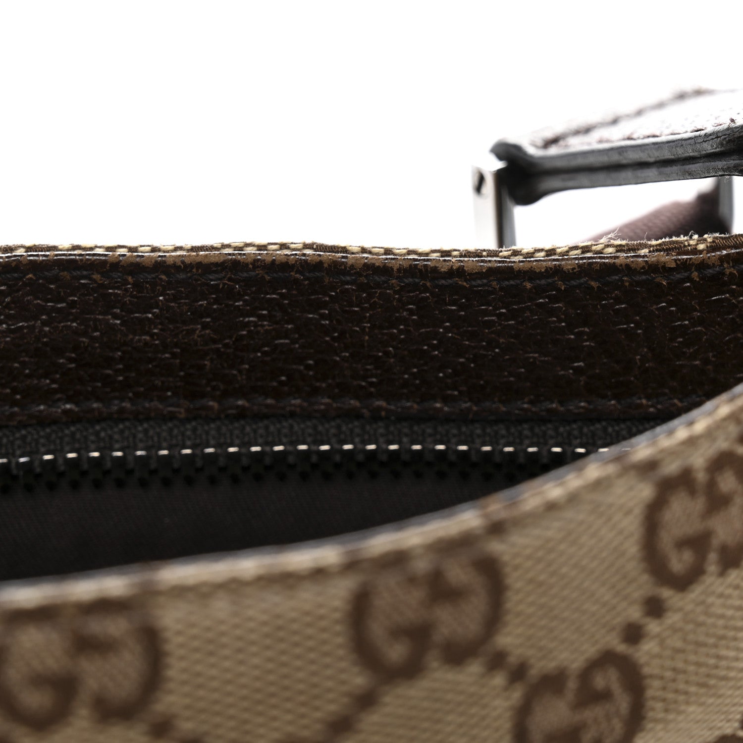 Gucci Monogram Flat Messenger Bag Dark Brown
