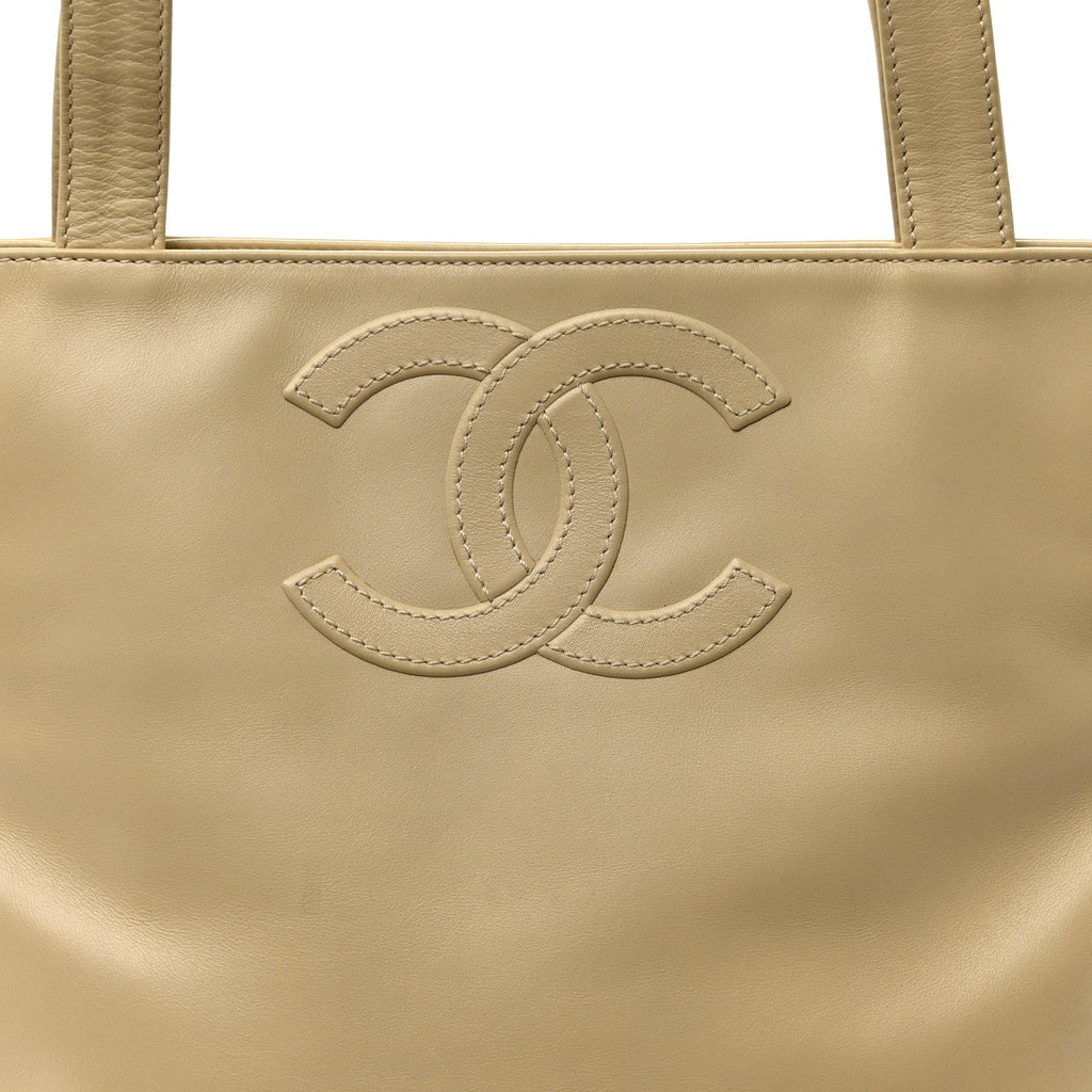 Chanel Calfskin CC Tote Beige