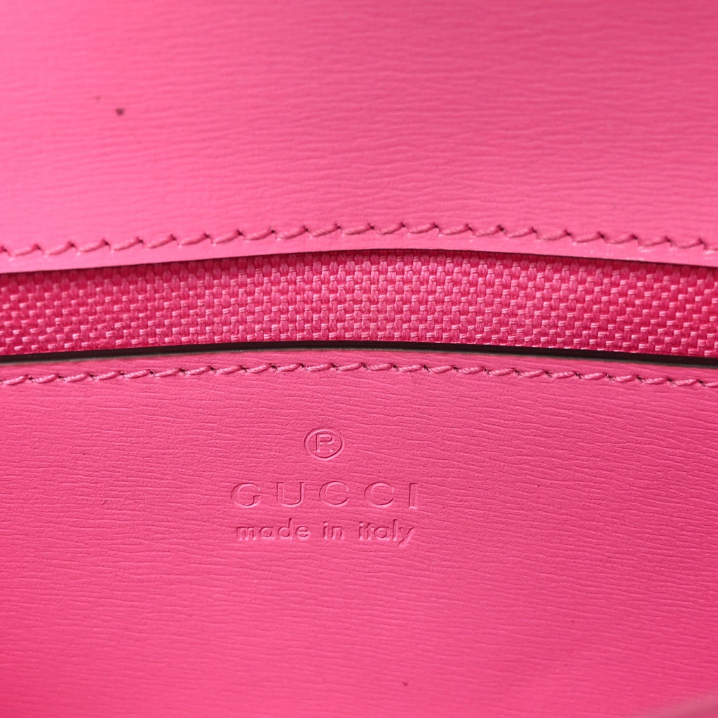 Gucci GG Monogram Scratch Lux Calfskin Mini Luce Shoulder Bag Rose Dark Blossom