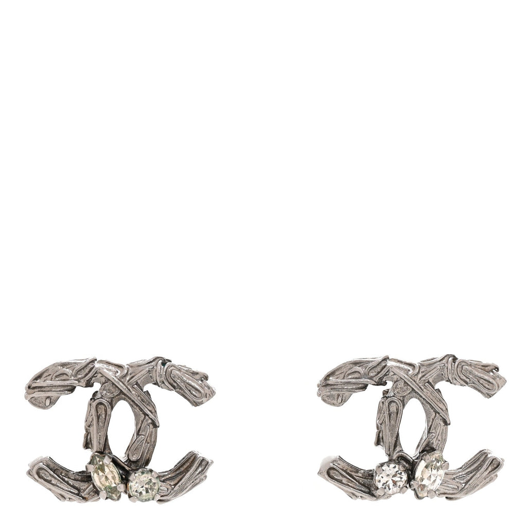 Crystal CC Earrings Silver