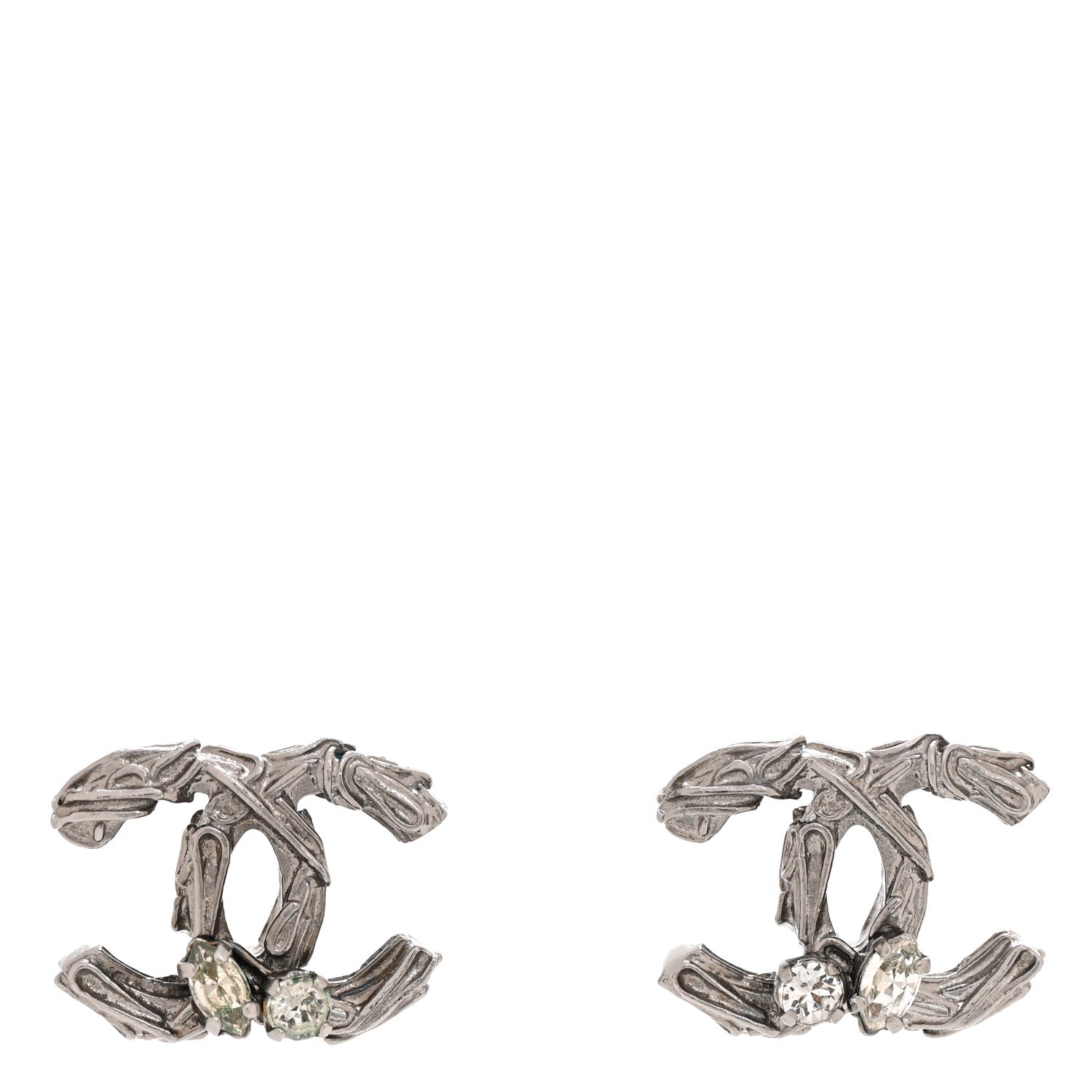 Crystal CC Earrings Silver