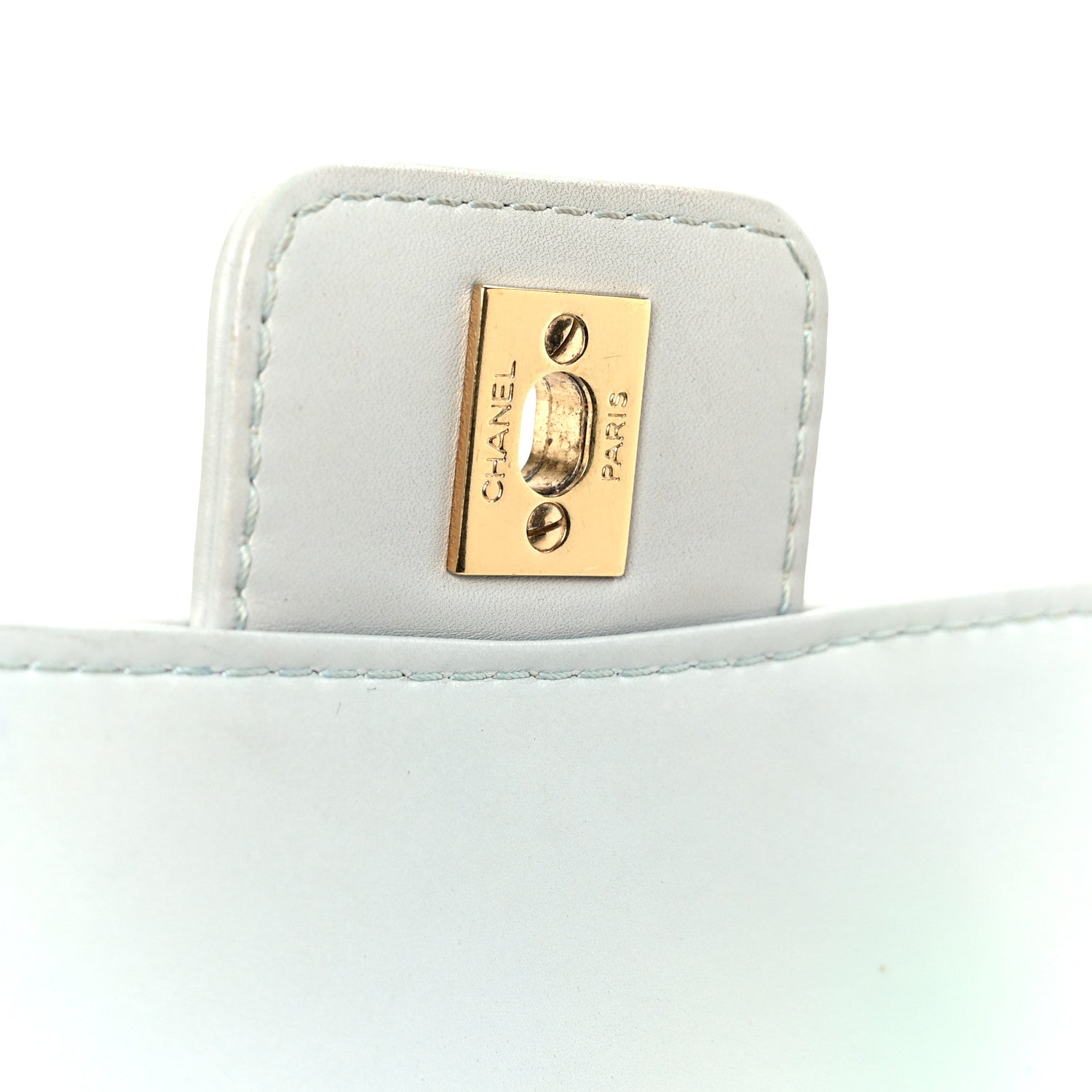 Chanel Calfskin Quilted Wild Stitch Large Flap Light Blue