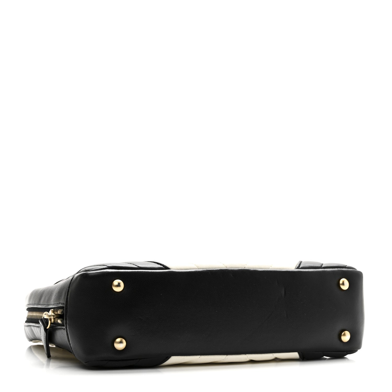Chanel Lambskin Chevron Quilted Camera Case Black White
