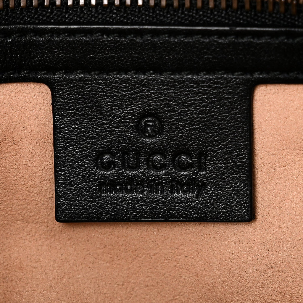 Gucci Calfskin Matelasse Small GG Marmont Shoulder Bag Black