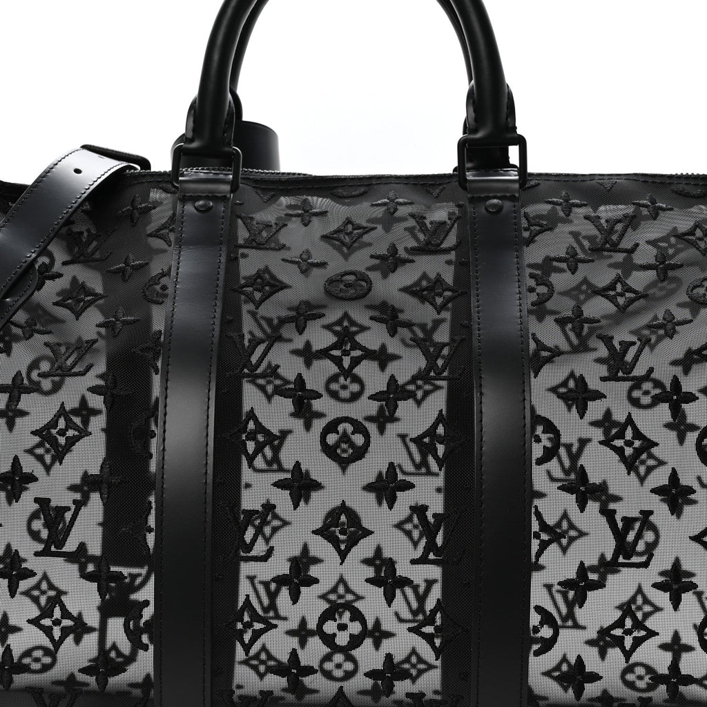 Louis Vuitton Monogram See Through Keepall Bandouliere 50 Black