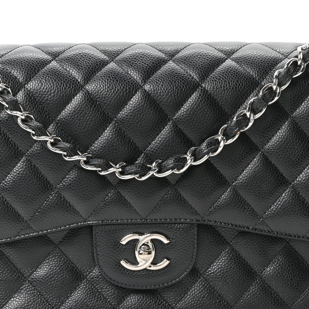 Chanel Caviar Quilted Jumbo Double Flap Black