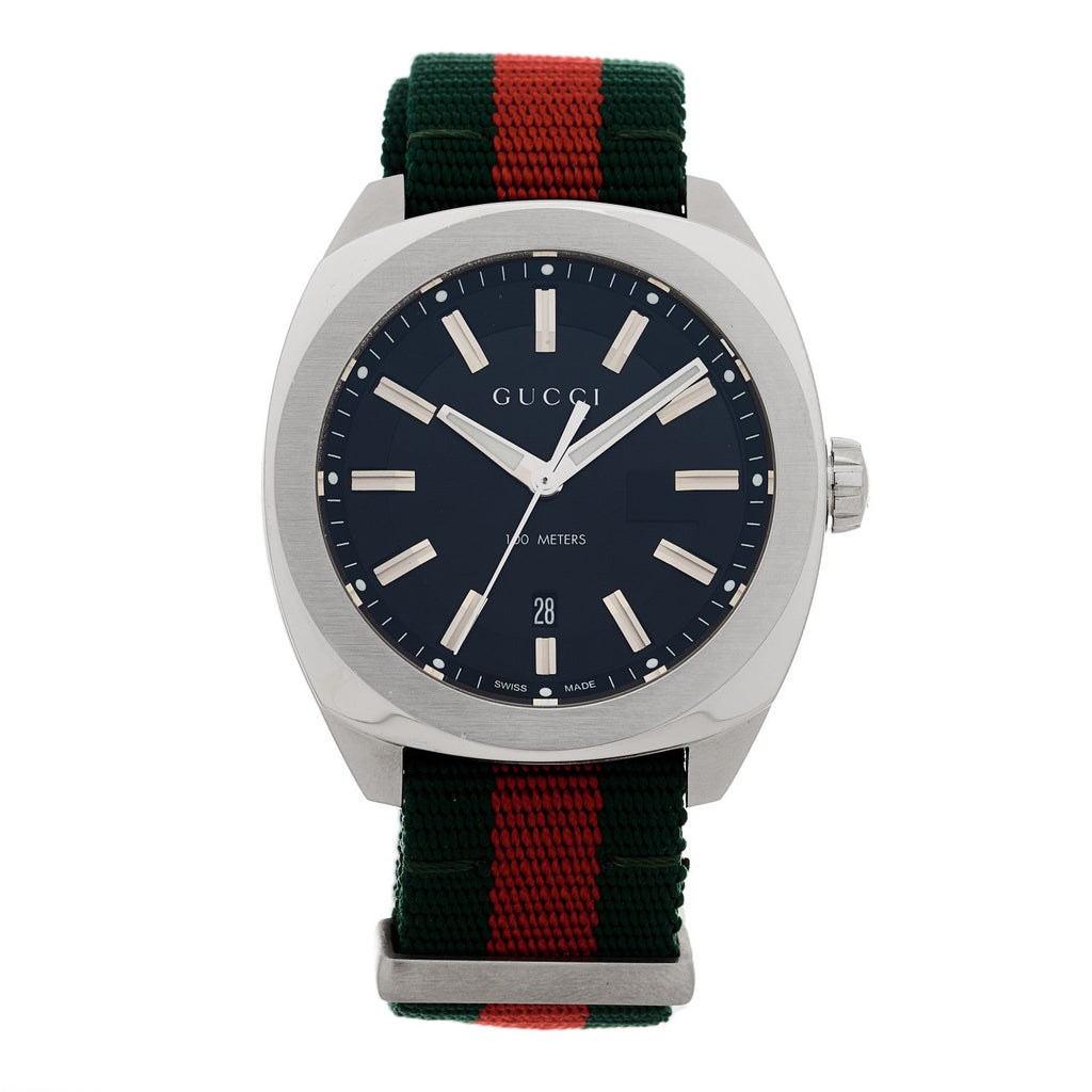 Gucci Stainless Steel Nylon 41mm GG2570 Quartz Watch Black