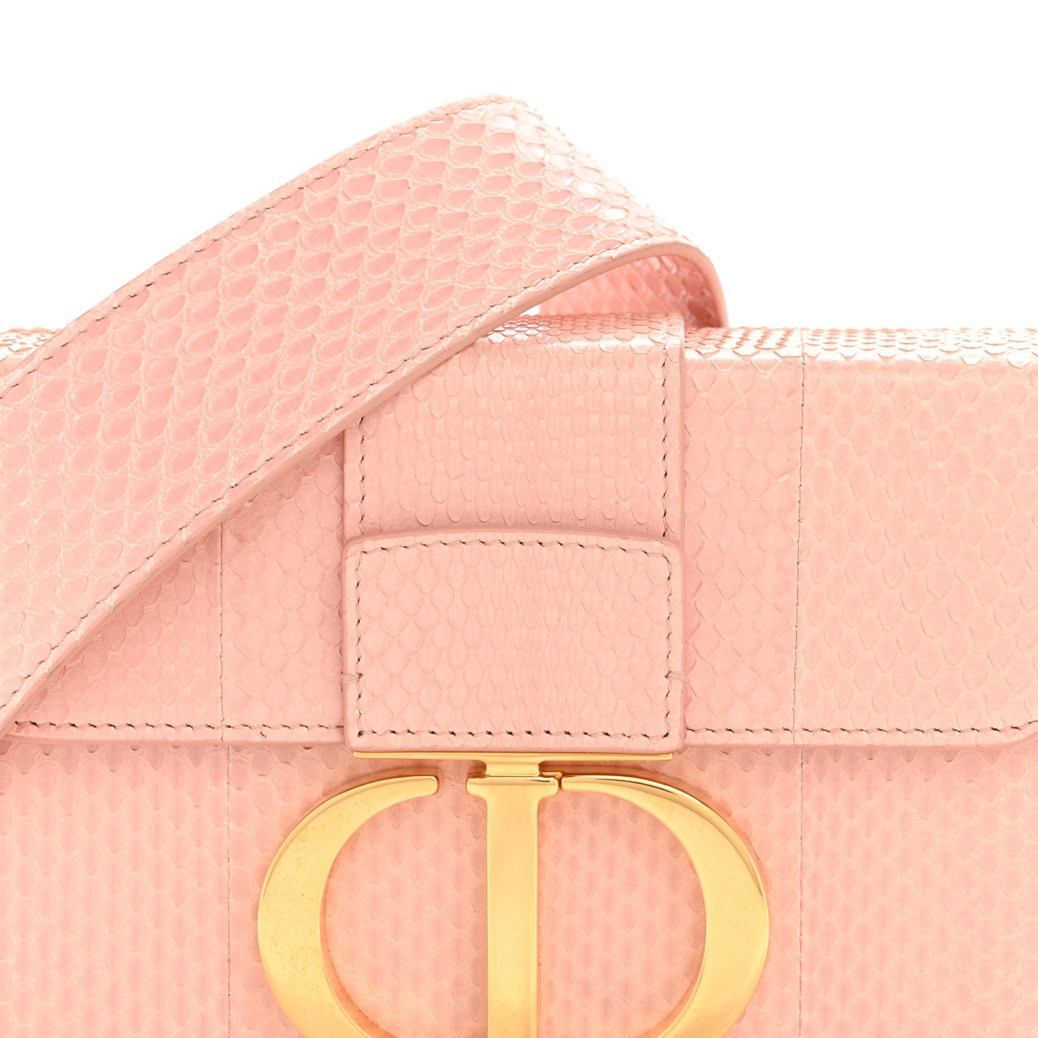 Christian Dior Snakeskin 30 Montaigne Box Bag Rose Clair