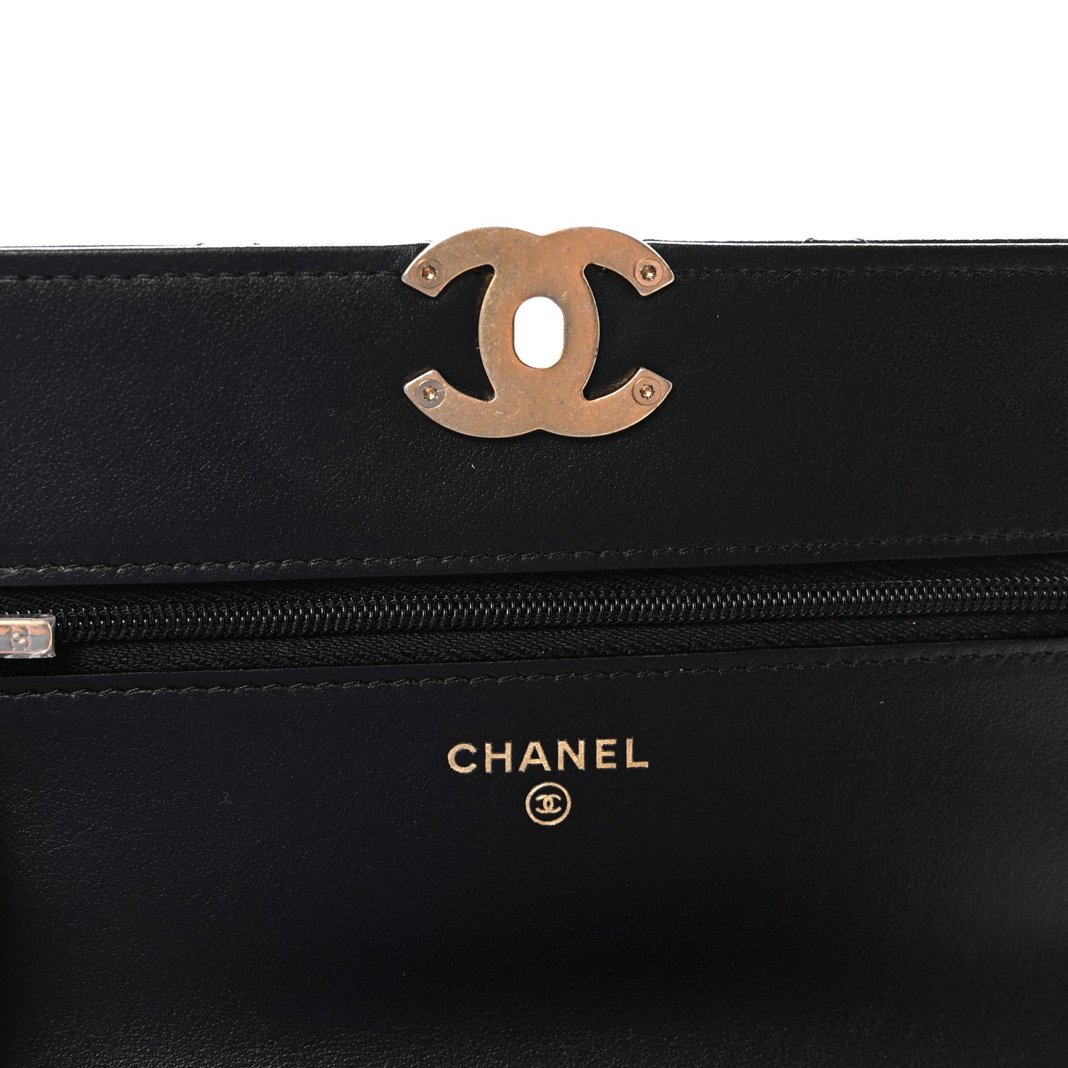 Chanel Calfskin Quilted Perfect Fit Wallet On Chain WOC Black