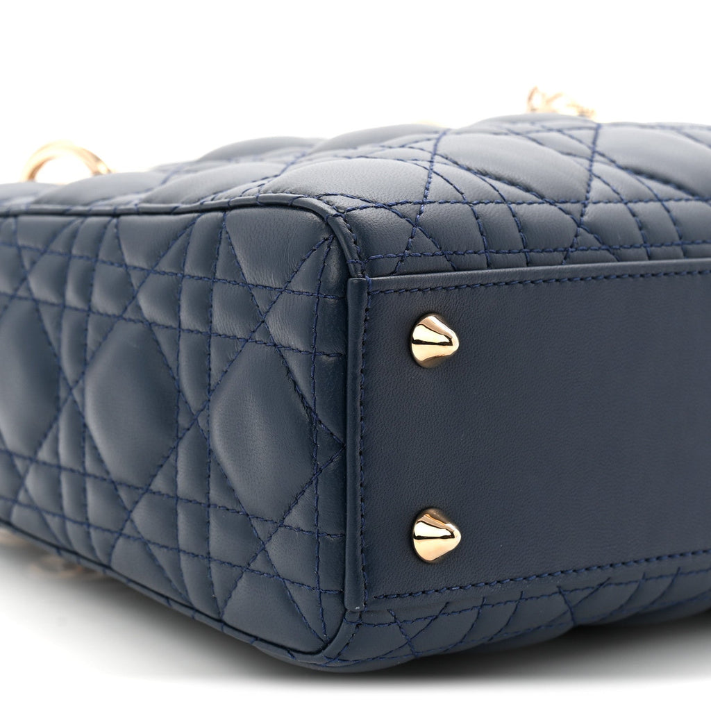 Christian Dior Lambskin Cannage Small My ABCDior Lady Dior Blue