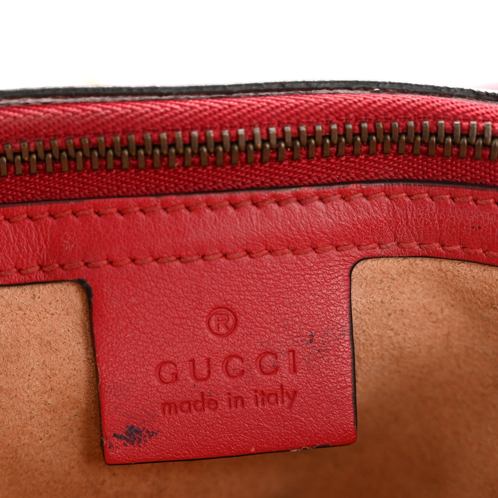 Gucci Calfskin Matelasse Small GG Marmont Shoulder Bag Hibiscus Red