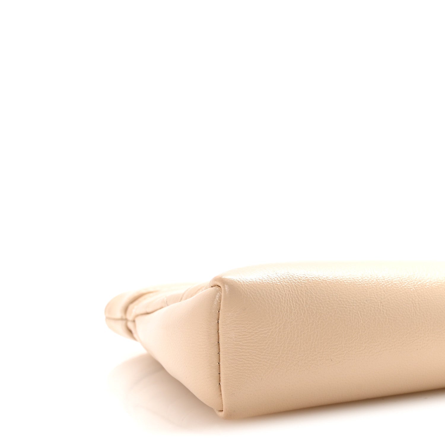 Chanel Shiny Crumpled Calfskin Quilted Nano 31 Shopping Bag Beige