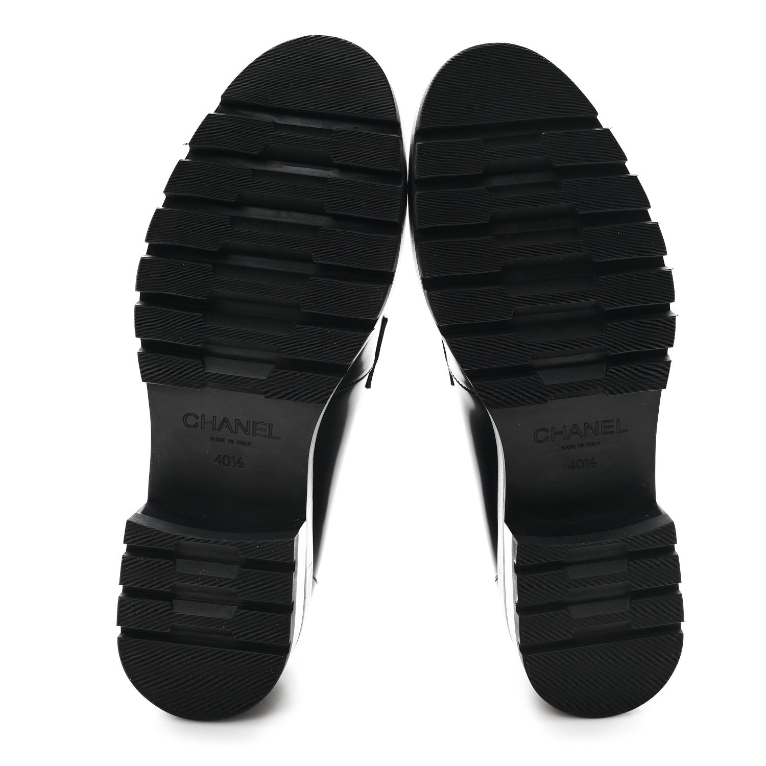 Calfskin Metal CC Loafers 40.5 Black