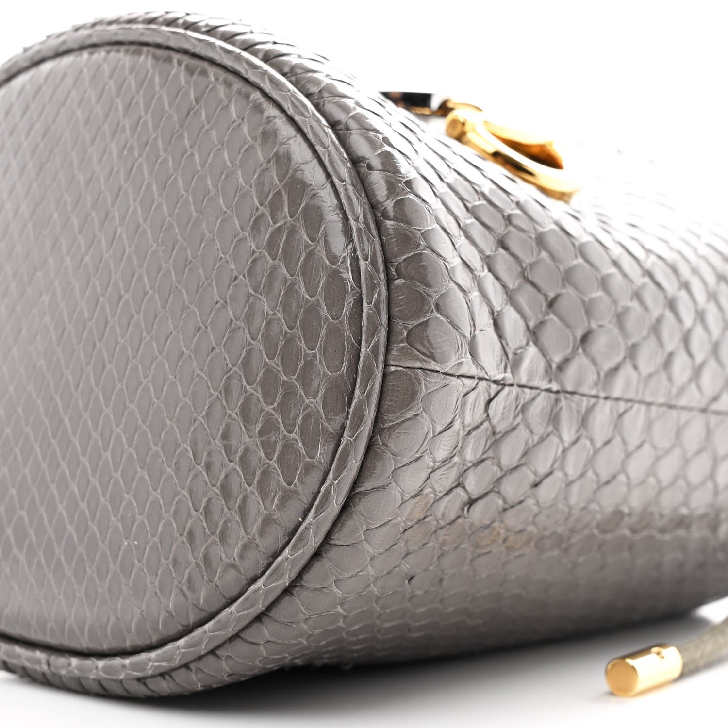 Gucci Snakeskin Mini Zumi Bucket Bag Dusty Grey