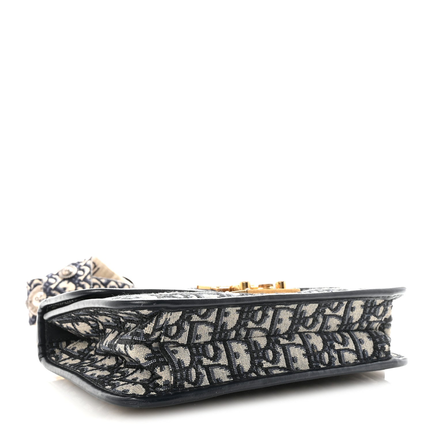 Christian Dior Oblique Small DiorAddict Flap Bag Navy Blue