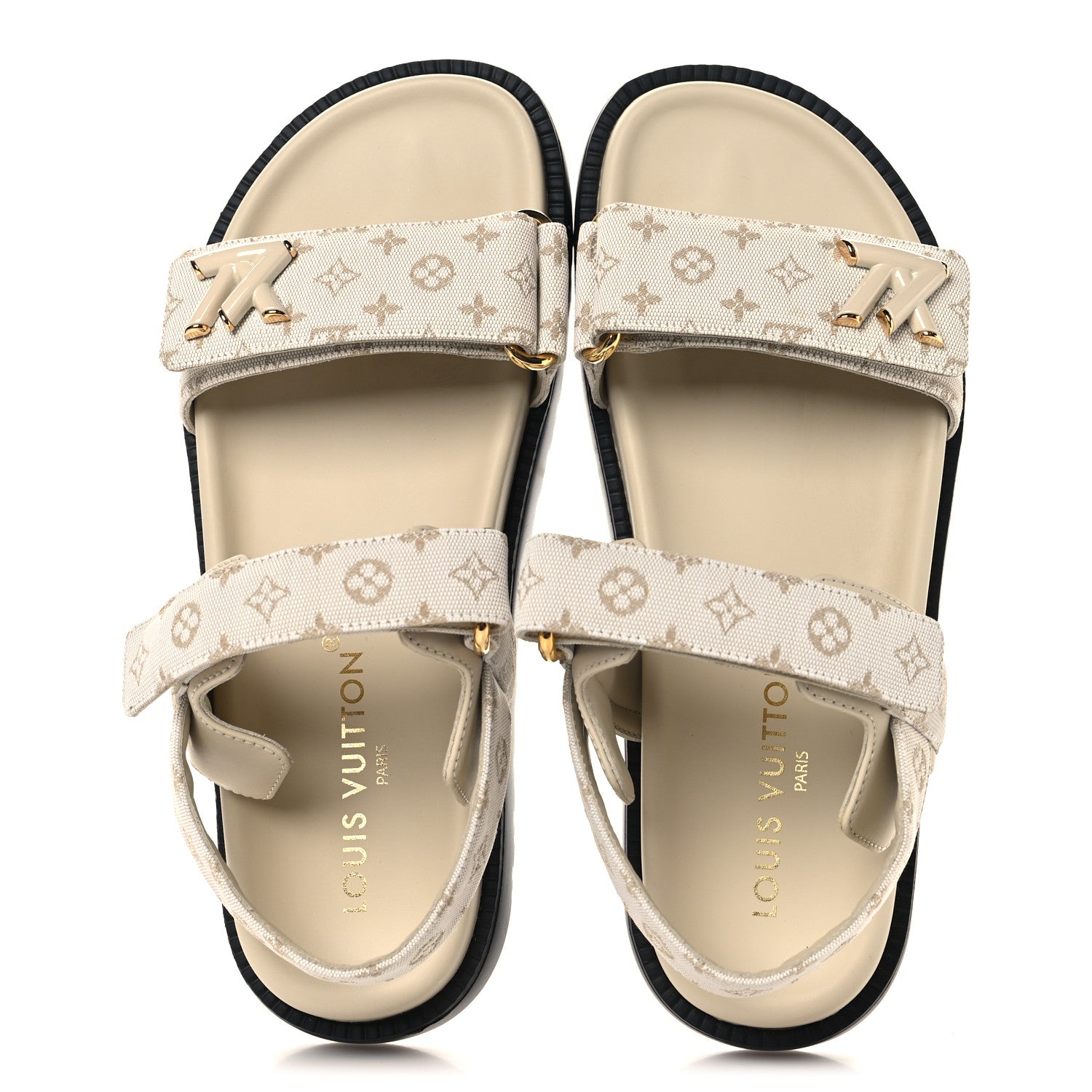 Louis Vuitton Monogram LV Sunset Comfort Flat Sandals 39 Dune Beige