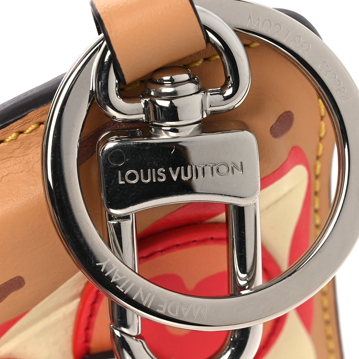 Louis Vuitton Calfskin Monogram Printed Pizza Bag Charm Key Holder