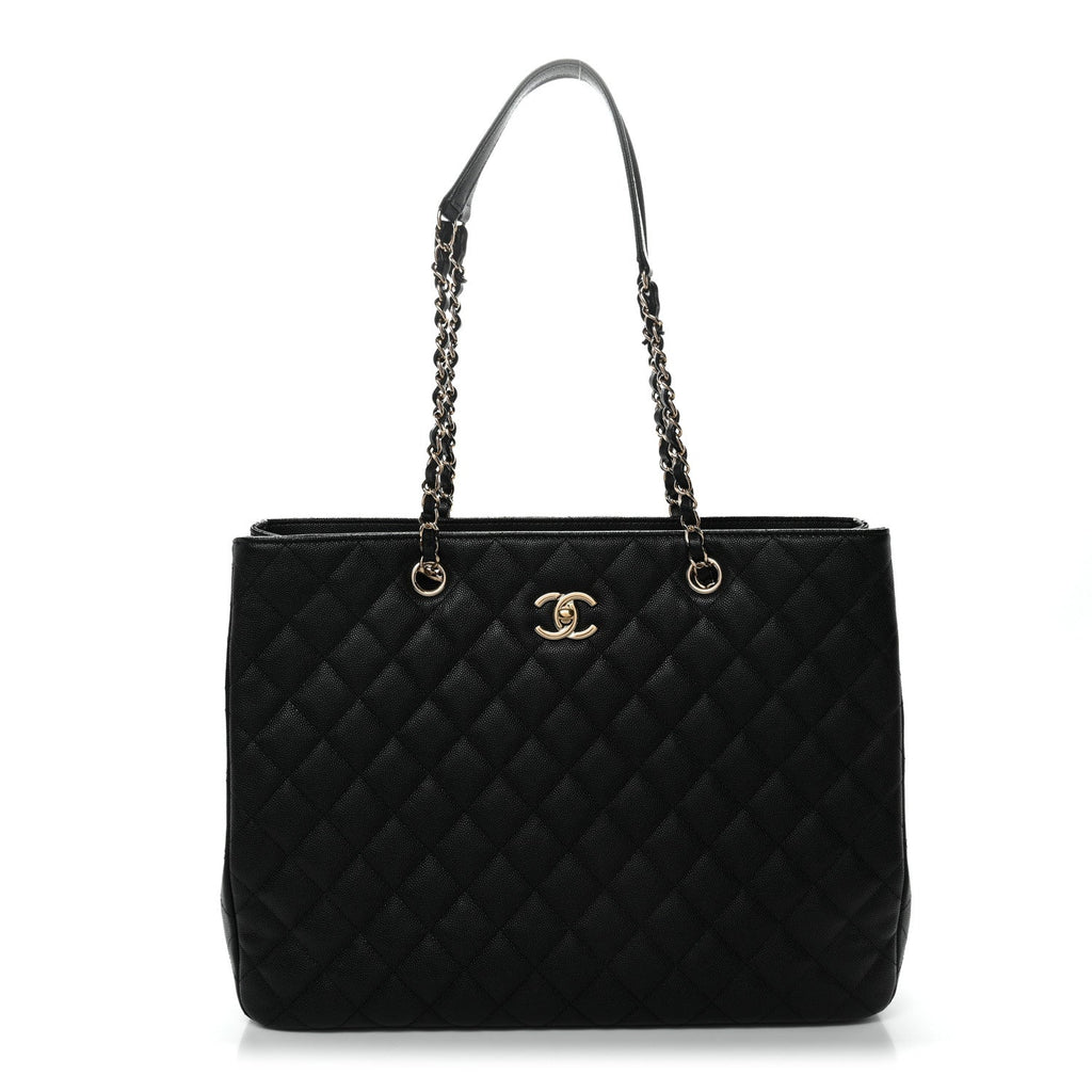 Chanel Caviar Quilted Large CC Shopping Tote Black